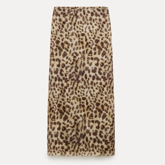 Zara Animal Printed Leopard/Cheetah Print Tulle Skirt - Picture 2 of 5